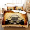 Juegos de cama 3d Vintage Car que incluye juego de funda nórdica con fundas de almohada Microfibra 2/3pcs Cool Sports Bed Comforter para King