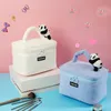 Cosmetic Bags Cases Women Zipper Makeup Organizers Bag Travel Soft Corduroy Cute Panda Cosmetic Pouch Advanced Female Eyes Shadow Storage Cases 231109