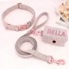 Dog Collars Leashes Personalized Dog Collar Leash Set Custom Pet Poop Bag For Small Medium Large Dogs Outdoor Puppy Garbage Bags Pet Supplies Pug 231110