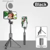 Selfie Monopods J861 Wireless Bluetooth Selfie Stick Tripod Dimmable Selfie Ring Fill Light Fill Lamp Foldable Fit for Smartphone Q231110