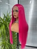 Lace Wigs Front Lace Synthetic Fiber Wig Cover Wig Matte High Temperature Silk Half Hand Hook Rose Pink Long Straight