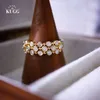 Pierścienie klastra Kugg 18k żółte złoto luksus czytaj naturalny pierścionek z diamentem elegancka biżuteria ślubna INS dla kobiet imprezę zaręczynową