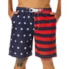 Men's Shorts America Flag Men Summer Beach 3D Printed Hawaii Holiday Swim Trunks Szybkie suche surfowanie kąpielowe stroje kąpielowe