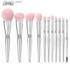 Makeup Brushes LOYBJ 11Pcs Makeup Brushes Set Diamond Cosmetic Brush Powder Foundation Blush Contour Eye Shadow Brow Lashes Silver Beauty Tools Q231110