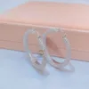 Stylish Sexy Jewelry Iced Out Micro Pave Moissanite Diamond Women Large Hoop Earrings