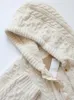 Tricots pour femmes 2023 automne et hiver femmes vintage épais dentelle à capuche cardigan pull