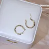 Hoop örhängen vintage elegant 14k riktig guld liten kub för kvinnor högkvalitativa charmiga temperament smycken bröllop fest gåvor