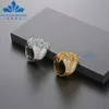 Diseño personalizado Hip Hop forma de dólar Gree y D-Vvs Moissanite anillo de diamante anillos de joyería de moda