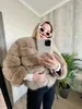 Women's Fur Faux OFTBUY Winter Jacket Women Real Coat Natural Outerwear Oneck Three Quarter Sleeve Thick Warm Fashion 231109