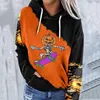 Women's Hoodies 2023 Winter Halloween Hooded Sweater 3D Digital Printing Jacket Loose Kangaroo Pocket Fashion Clothing