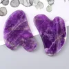 Natural Stone Amethyst Roller Face Gua Sha Tool Skincare Beauty Crystal Mushroom Guasha Scraping Eye Neck Body Spa Acupunktur ansiktsmassager