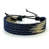 Bracelets de charme 2pcs rétro réglable personnalisé littéraire denim tissu tissé à la main motif étoile hommes femmes festival fête bijoux cadeau