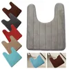 Bath Mats 1pcs U-Shaped Toilet Floor Coral Fleece Carpet Anti-slip Door Mat Water Absorbent Rugs Bathroom Accessories