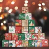 Opakowanie na prezenty 24pcs Wesołych Świąt Box Navidad Candy Cookie z numerem papierowe jedzenie