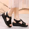 Sandalen Schuhe Atmungsaktive Damen Open Toe Beach Wedges HookLoop Sommer