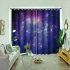 Perde Po Blackout Pencere Drapes Lüks Mavi Gökyüzü Yıldızları 3D Perdeler Yatak Odası Oturma Odası Rüzgar Geçirmez Kalınlaşma