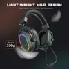 Cell Phone Earphones Fifine Dynamic RGB Gaming Headset with Mic Over-Ear Headphones 7.1 Surround Sound PC 3 EQ Options Game Movie Music 231109