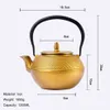 Garrafas de água 12L Chaleira de Ferro Fundido Golden Raindrop Bule Grande Capacidade Boiling Handle Pot JapaneseStyle Health 231109