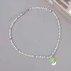 Pendentif Colliers Élégant Coloré Perle Fleur Collier Femmes Dopamine Clavicule Chaîne Coeur Charme D0LC