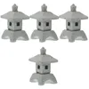 Garden Decorations 4 Pcs Mini Lantern Simulation Landscape Pavilion Small Sandstone Pagodas Display Micro Decor