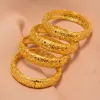 Bangle Wando 4pcs Dubai Arab Arab Gold Color Bangles dla kobiet panna młoda może otworzyć bransoletki Etiopian/France/African/Dubai Biżuter