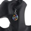 Dingle örhängen snigel spiral ringformiga naturliga kristallpärlor för kvinnor mode charm reiki handgjorda sju chakra smycken e12