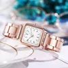 Wristwatches 2023 Digital Gold Watch Women Square Female Watches Top Golden Quartz Stainless Steel Waterproof Wrist