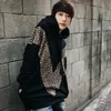 Men's Hoodies & Sweatshirts Hoodie Autumn And Winter Loose Hooded Overcoat Casual Sportswear Fashion Leopard Print Youth Bat Clothes Black L