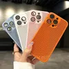 Ultradunne ademende koeling mesh case voor iPhone 15 14 11 12 13 Pro Max 15Plus Warmteafvoer Matte Harde PC Shockproof Cover