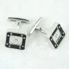 Cuff Links MAS Luxury High Quality CT Square Clock Four Colors Cuff Links Detail Business Suit Shirts CuffLinks Classic Buttons Box Set 231109