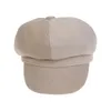 Berets feminino lã quente inverno gorro chapéu macio retro simples boina feminino elegante confortável boné estilo artista francês