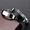 Link Armbänder Männer Armband Benutzerdefinierte Typenschild Edelstahl Mode Charme Schwarz Hip Hop Rock Schmuck Großhandel