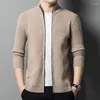 Männer Pullover Echte Schafe Wolle Dicke Strickjacke Casual Warm Zipper Pullover Langarm Männlichen Reinem Kaschmir Stricken Mantel