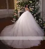 2023 Elegant Princess Wedding Dress Beading Pearls Sweetheart Puffy Sliky Tulle Bridal klänningar Illusion Arabiska Dubai Vestidos de Noiva Robe de Mariee