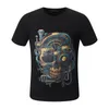 2023ss Camisetas para hombres Hombres Diseñador Impresión PP Skull Diamond T Shirt Manga corta Dólar Oso Marrón Marca Tee Oneck Alta Calidad Streetwear Skulls Camiseta Tees Tops