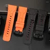 Watch Bands Large Size Rubber Strap For P Series P3C Men's Silicone Accessories 28mm Watchband Black Orange Belt