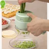 Ny 4-i-1 RCZNY Electric Vegetable Slicer Set multifunktionell automatisk för skåltvätt för att klippa tinning av vitlöksmix