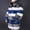 Women's Fur Faux MAOMAOKONG 100 real fur winter coat jacket ladies warm fashion natural stand collar long sleeve leather 231109