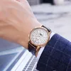 Armbanduhren Top-Marke Herren mechanisch weißes Zifferblatt Mondphasenuhr 316L Edelstahl Kalender Woche automatisch wasserdicht