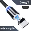 Magnetisk laddningsnät Premium USB -kablar Kabel Typ C -kabel för Samsung Xiaomi Mobiltelefonladdare Mikro Magnet iPhone Nylon Fabric NE VPML