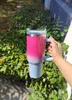 40oz Glitter Sublimation Tumblers Cups with Logo Handle and Straws Gradient Color Insulated Car Travel Mugs Stainless Steel big capacity Water Bottles GG1110