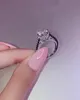 Coeur couronne laboratoire bague en diamant 925 en argent Sterling fiançailles bagues de mariage pour les femmes promesse de mariée fête bijoux cadeau