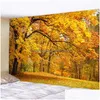 Tapestries Beautif Nature Sunshine Maple Forest Decorative Tapestry Nordic Landscape Home Decoration Drop Delivery Garden Dhd4H