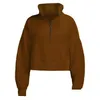 Yoga Hoodie Tüplü Lemen Kadınlar Sonbahar ve Kış artı Veet kalınlaşan ceketler Hoodys Sports Yarı Fermuar Terry Tasarımcı Kazak C HI DH98W