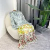 Casual jurken 2023 Design zomer dames elegante topkwaliteit crinkle zijden bloemen print ballon mouw drape midi jurk