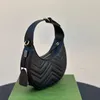 Fashion Designer Handbag Womens Mini Wavy Shoulder Bag Temperament leather crossbody Bag Solid color Black Underarm bag