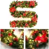 Ghirlande di fiori decorativi 27M Natale LED Ghirlanda in rattan Verde albero di Natale artificiale Banner Decorazione Ghirlanda luminosa 231109