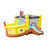 Casa Gonfiabile Scivolo Gonfiabile con Ostacoli Buttafuori Jumper Blower Ball Pit Canestro da Basket Buttafuori Gonfiabili per Bambini All'aperto Coperto Tema Nave Pirata