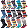 Chaussettes pour hommes automne et hiver coton peigné rayé mode couleur bas décontracté Gentleman fête cadeau de noël pour hommes