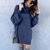 Women's Sweaters Women Oversized Lazy Oaf Turtleneck Sweater Long Sleeve Dress Yellow Gray Solid Pollover 2023